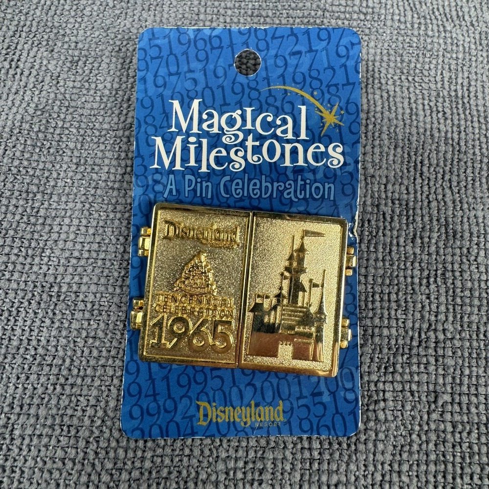 Disney Pin 39242 Magical Milestones 1965 Disneyland Tencennial Celebration Gold